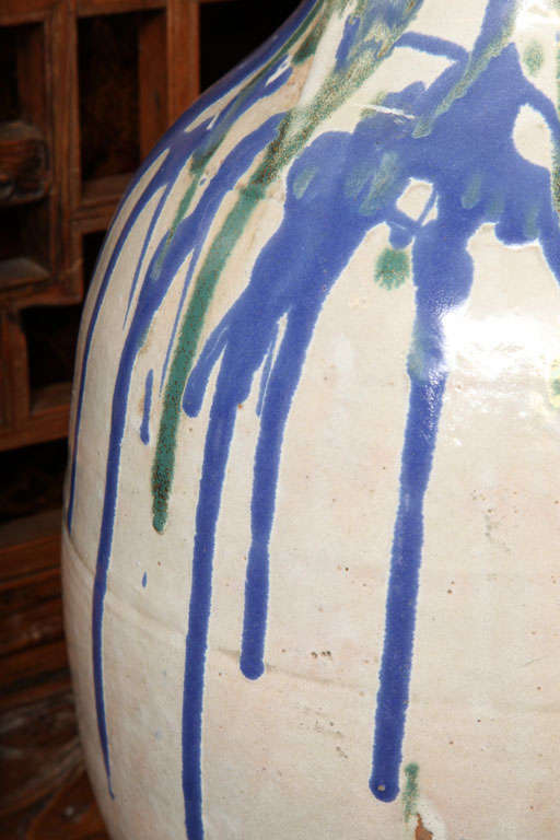 19th Century Meiji Glazed Ceramic Jar from the Japanese Shigaraki Kilns 1