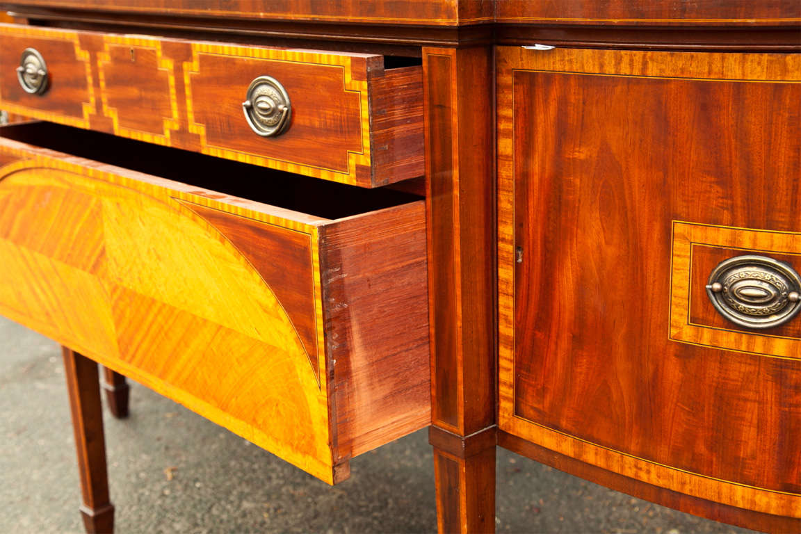 English Sheraton Style Mahogany Sideboard In Good Condition For Sale In Bedford, NY