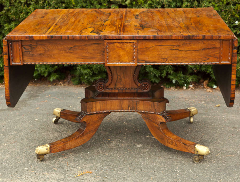 English  Regency  Drop  Leaf Rosewood  Table