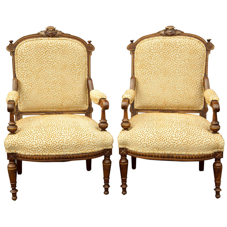 Pair of 19th Century Napoleon III Chairs For Sale