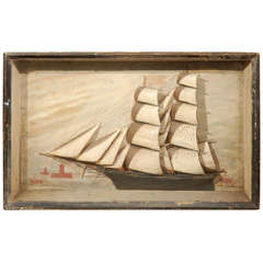 Diorama d'un navire anglais:: vers 1870