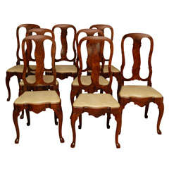 Antique Set Of Eight English Dining Chairs