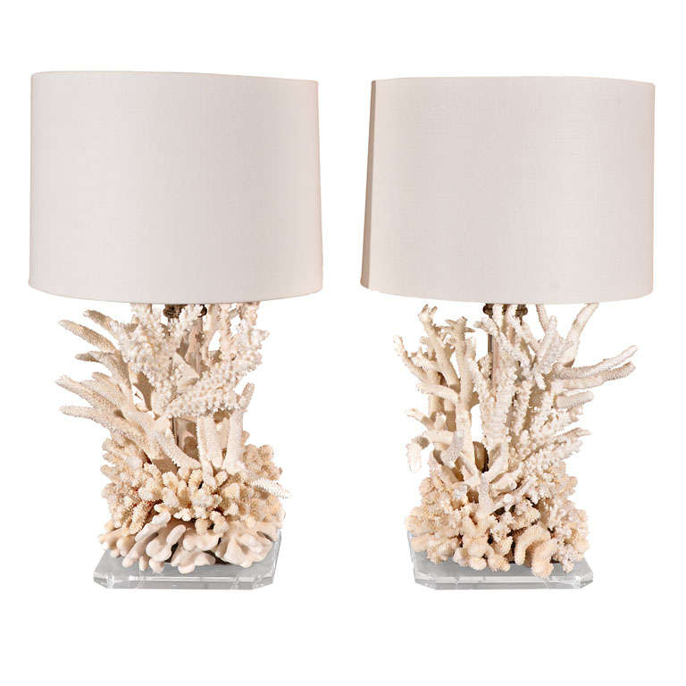 Pair of Coral Lamps at 1stDibs