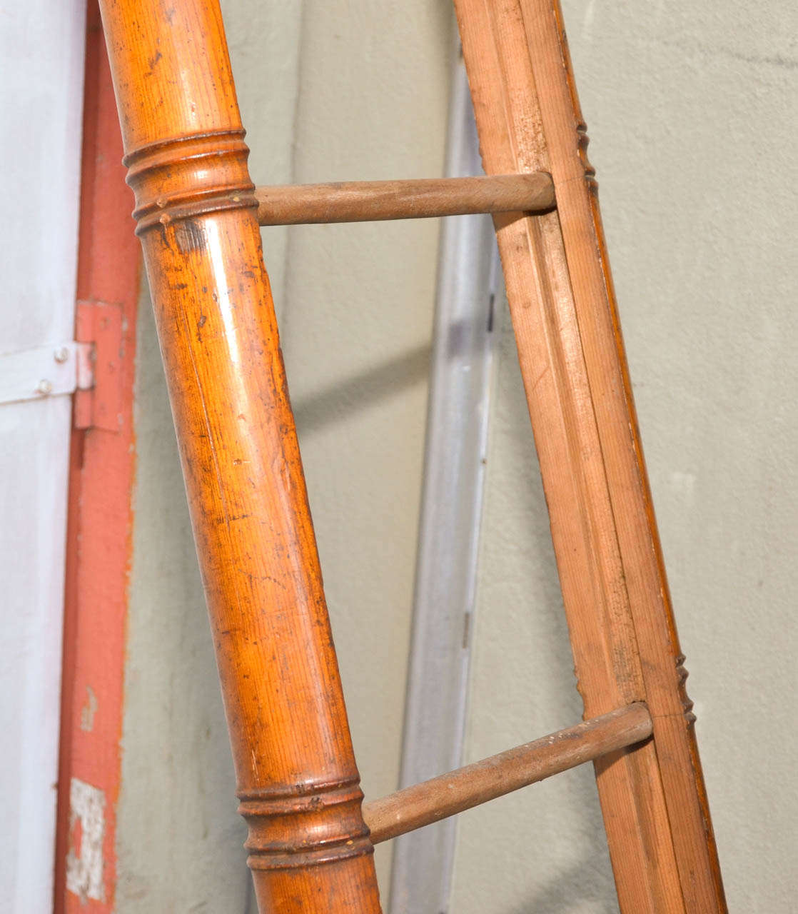 20th Century End of 19th Century Rare and High Library Ladder For Sale