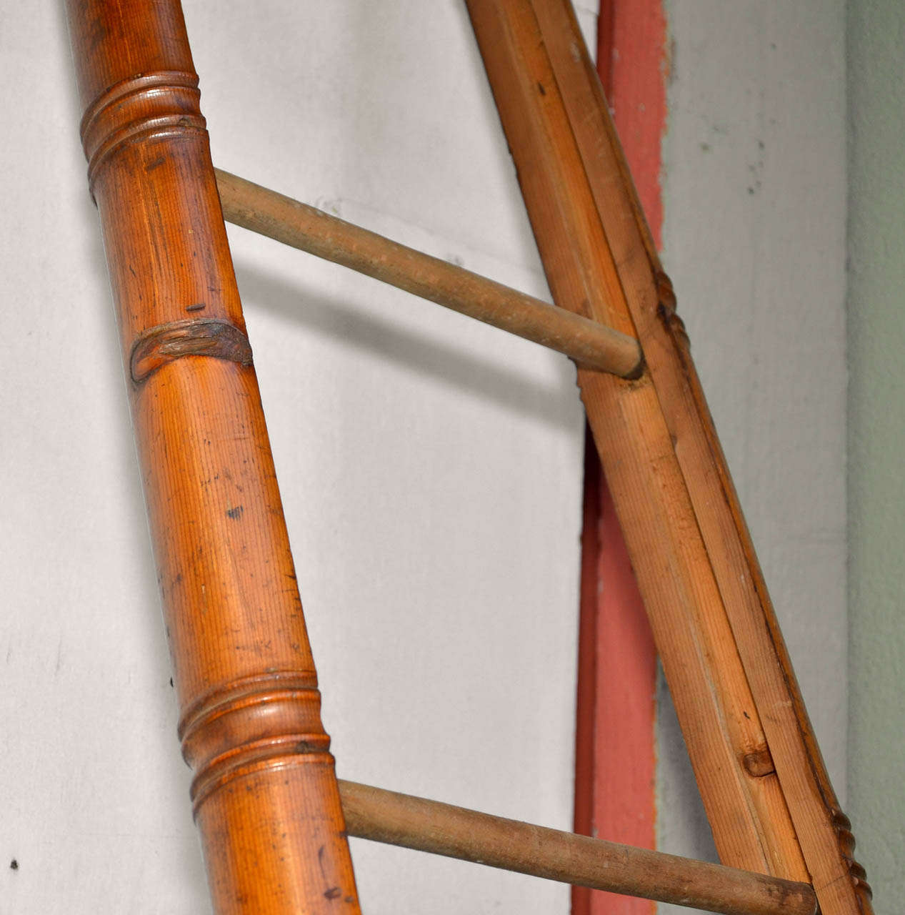 End of 19th Century Rare and High Library Ladder For Sale 3