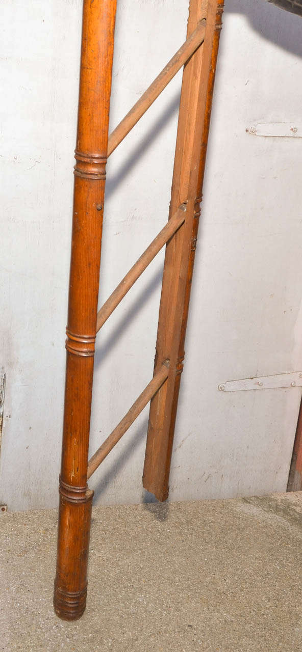 End of 19th Century Rare and High Library Ladder For Sale 5