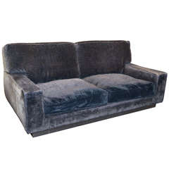Circa 1970 Sofa with a Satin Steel Base Santangelo Edition