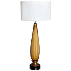 Vintage Mid Century Stripe Murano Glass Table Lamp