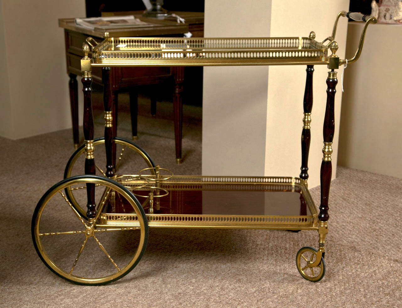 Maison Jansen Brass Tea Wagon Bar Cart