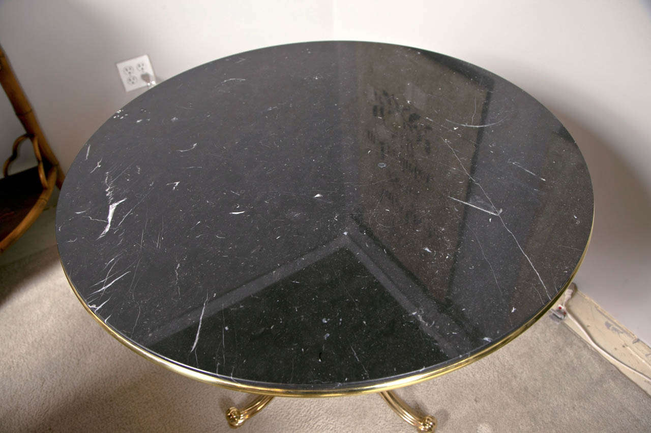 Art Deco Style Marble Top Center Table In Good Condition In Stamford, CT