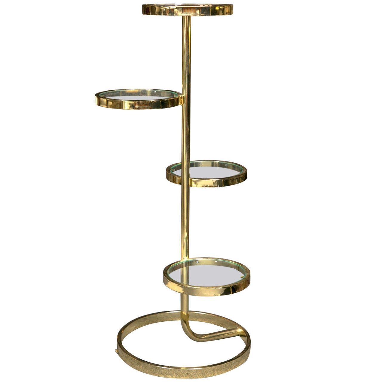 Mid Century Modern Brass Etagere Pedestal