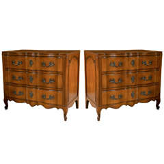 Pair of French Provincial Style Walnut Chests