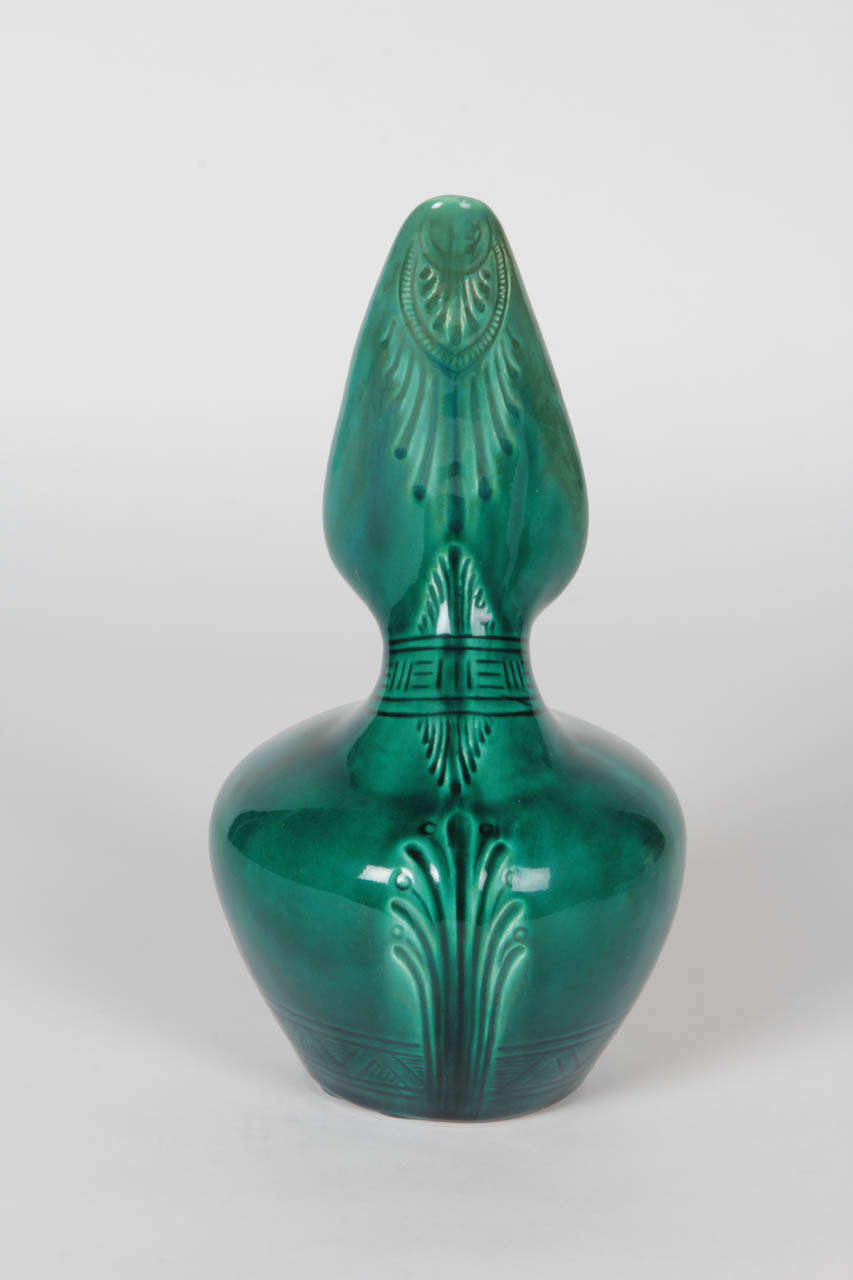 British Christopher Dresser, Linthorpe Art Pottery Aesthetic Movement Pitcher, 1879-1882 For Sale