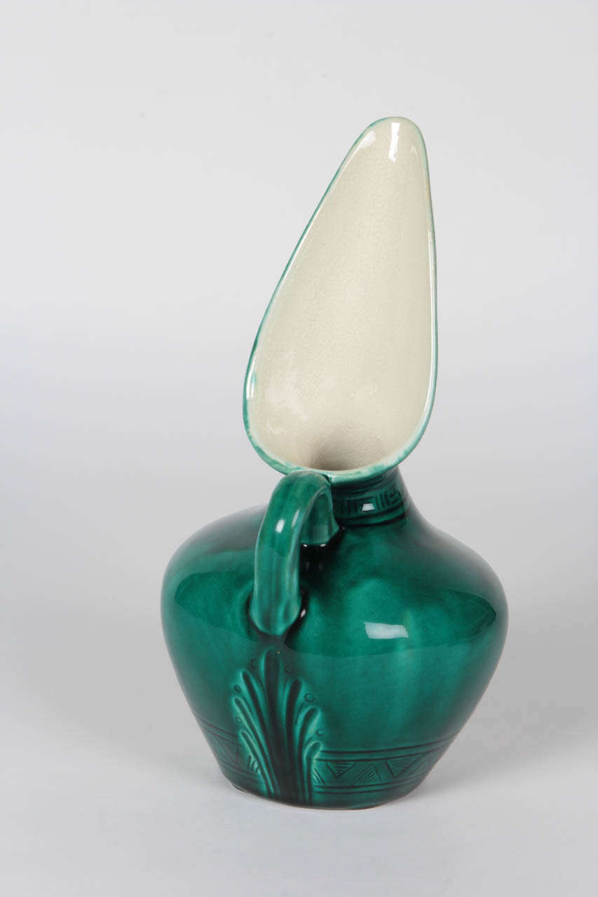 Christopher Dresser, Linthorpe Art Pottery Aesthetic Movement Pitcher, 1879-1882 In Excellent Condition For Sale In New York, NY