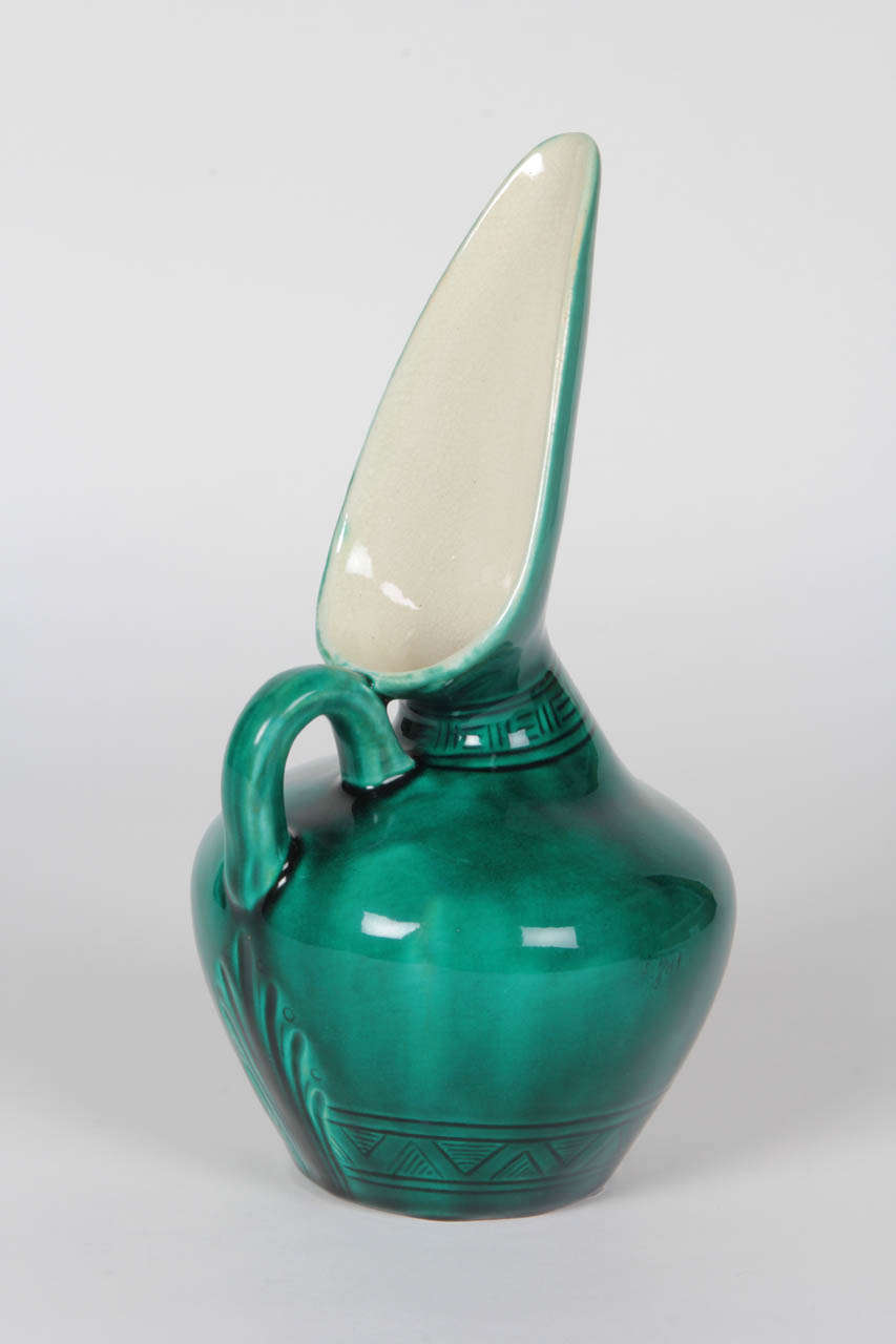 19th Century Christopher Dresser, Linthorpe Art Pottery Aesthetic Movement Pitcher, 1879-1882 For Sale