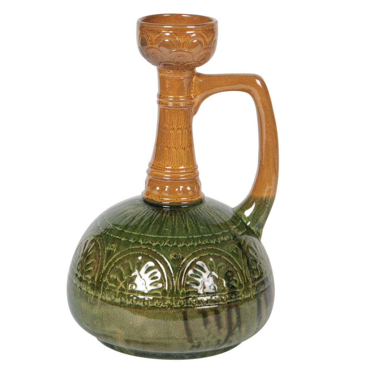Christopher Dresser / Linthorpe Art Pottery Rare Aesthetic Movement "Persian" jug 1879-1882 For Sale