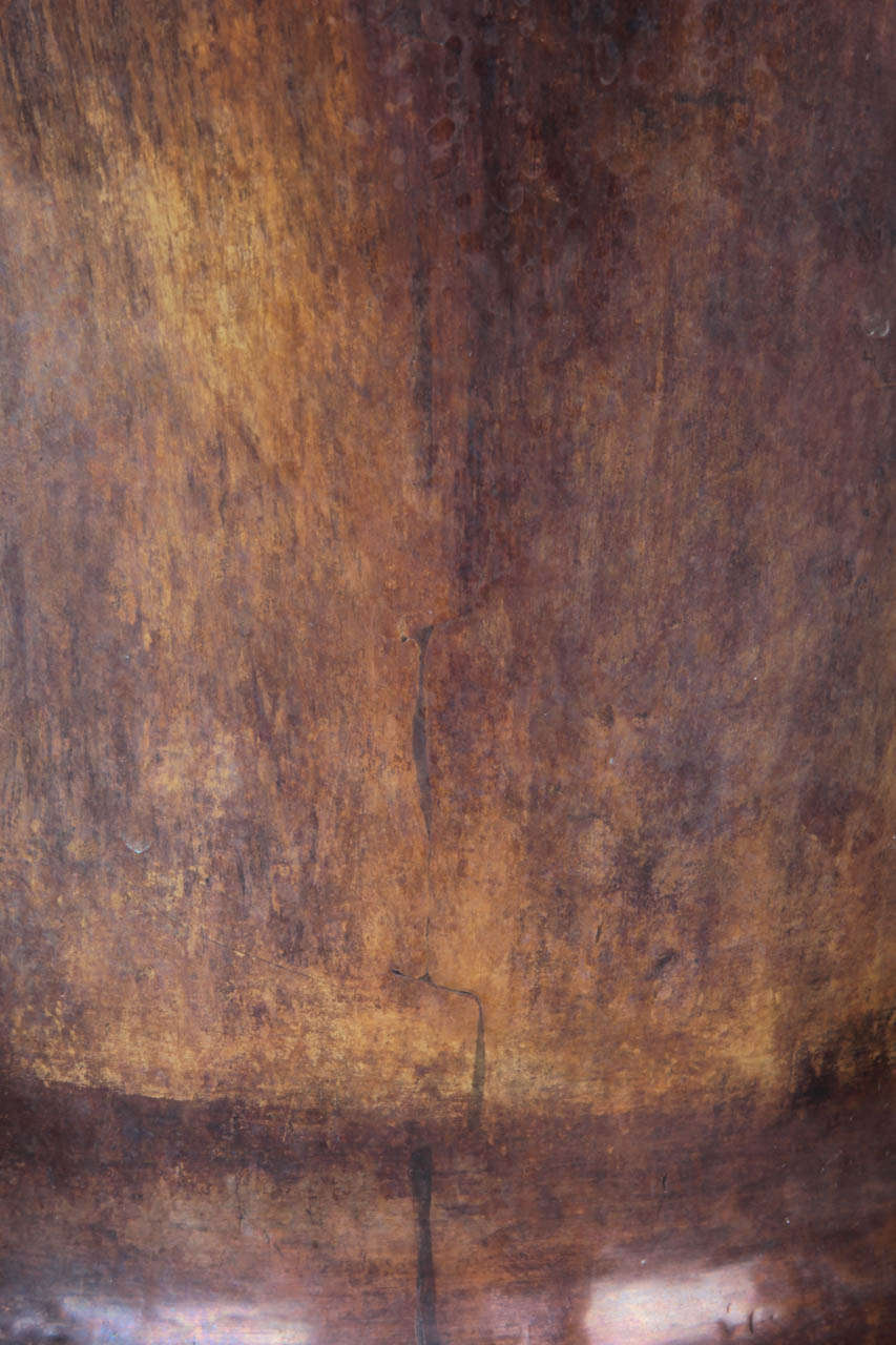 Harry St. John Dixon attributed American Arts & Crafts Handwrought Copper Floor Vase circa 1920 For Sale 3