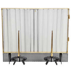 Fire Screen and Andirons Set by Donald Deskey