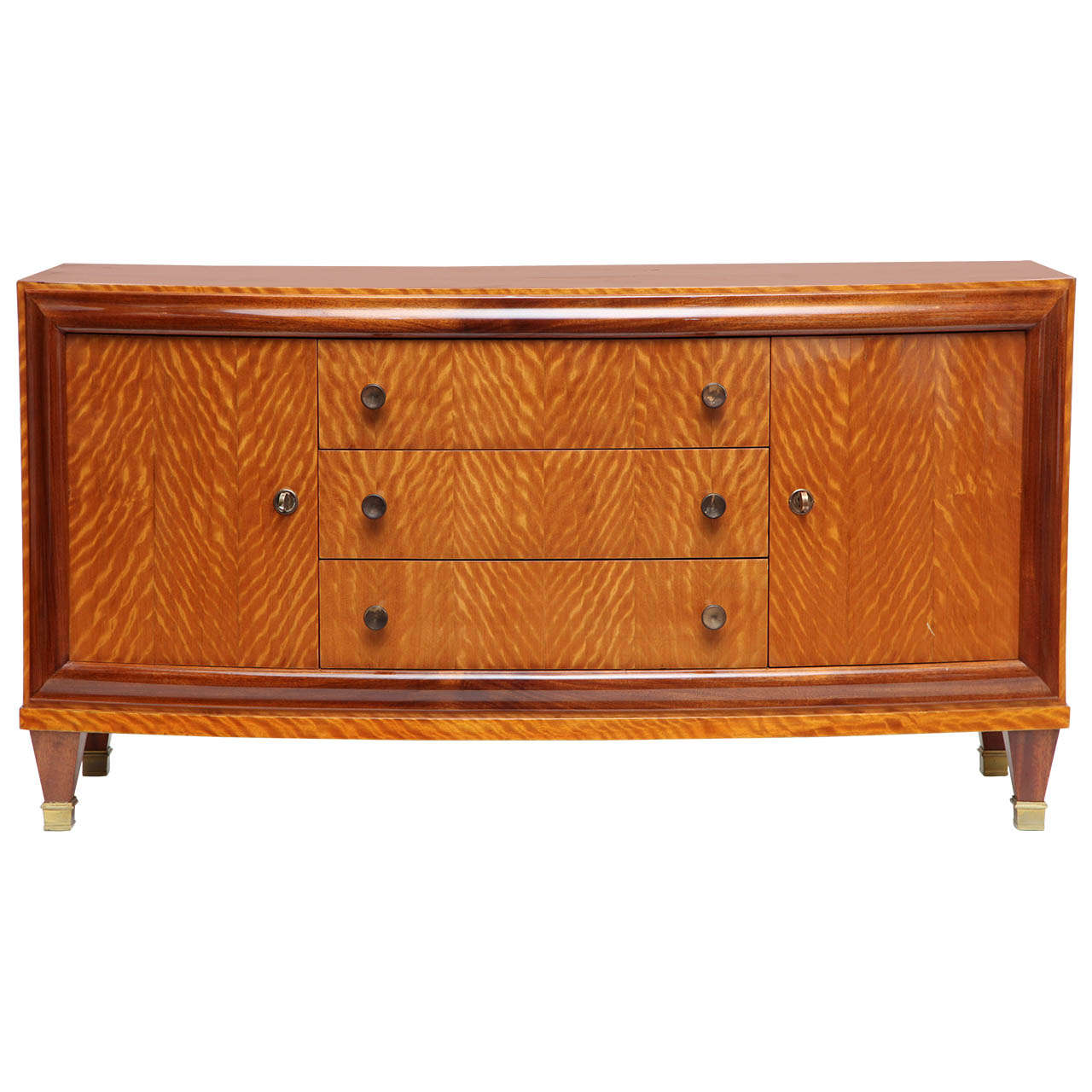 Art Deco Bow Front Cabinet in Mahogany