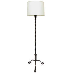 1940s French Art Moderne Wrought Iron Floor Lamp 9