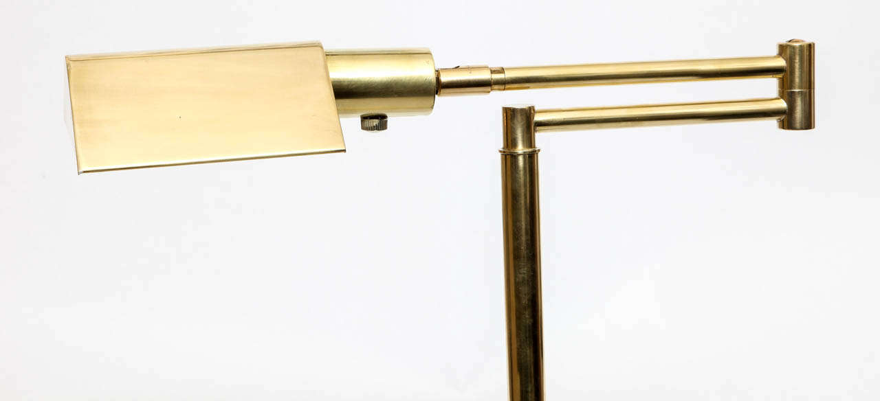 Mid-Century Modern 1960s Articulated Brass Floor Lamp Signed Koch & Lowy