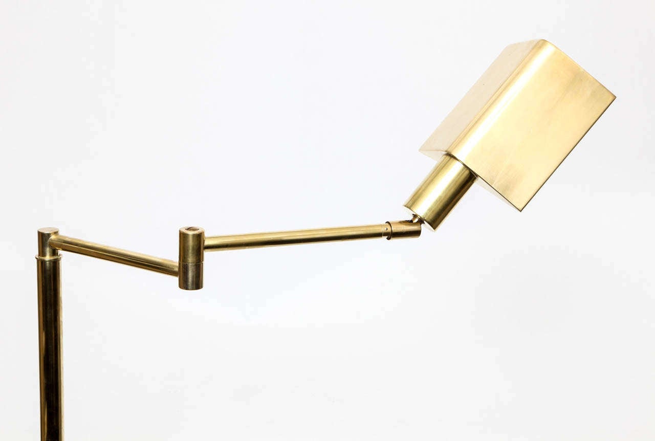 1960s Articulated Brass Floor Lamp Signed Koch & Lowy 1