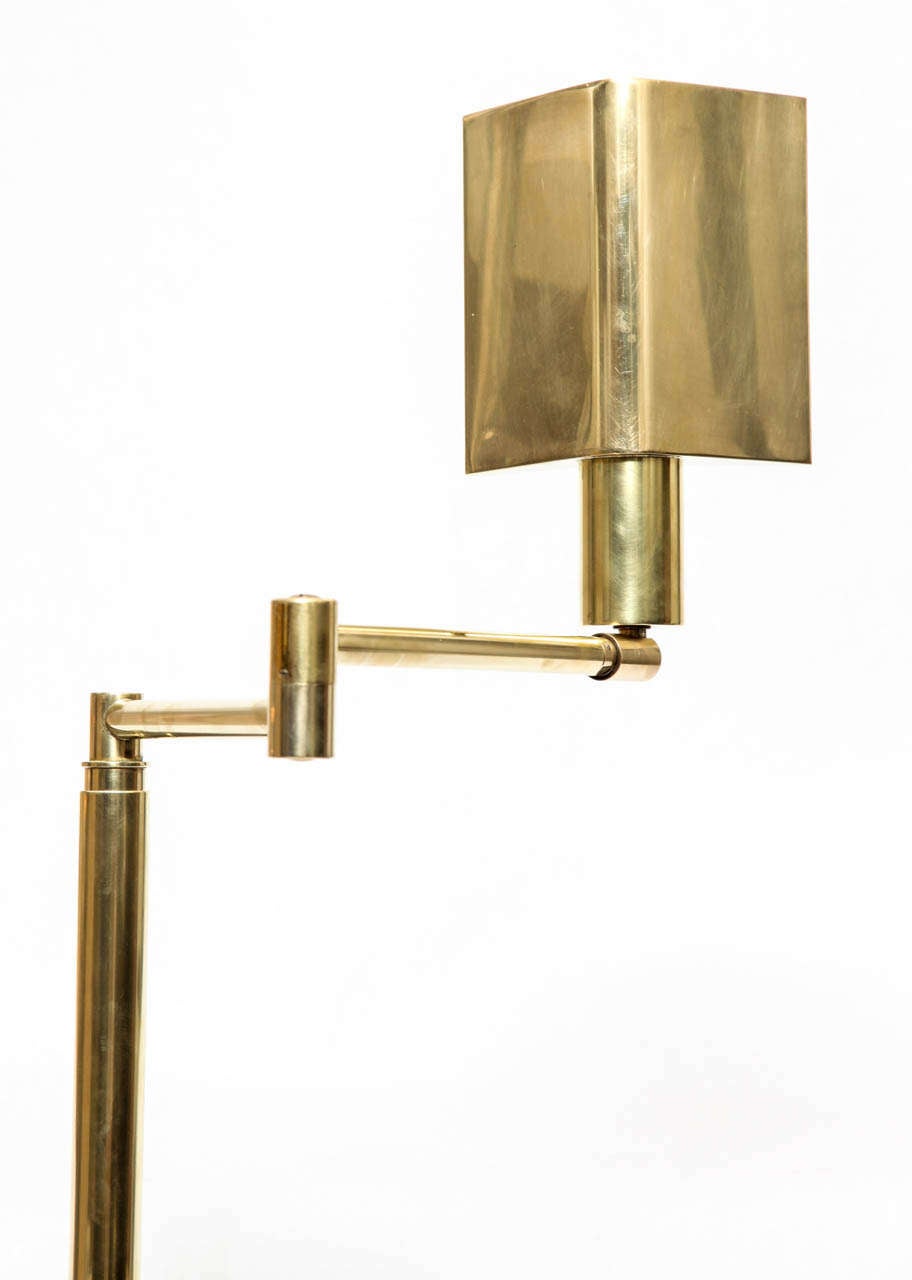 1960s Articulated Brass Floor Lamp Signed Koch & Lowy 3