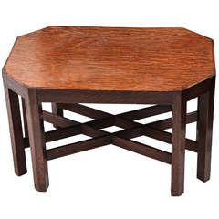 1920s Architectural Wood Table