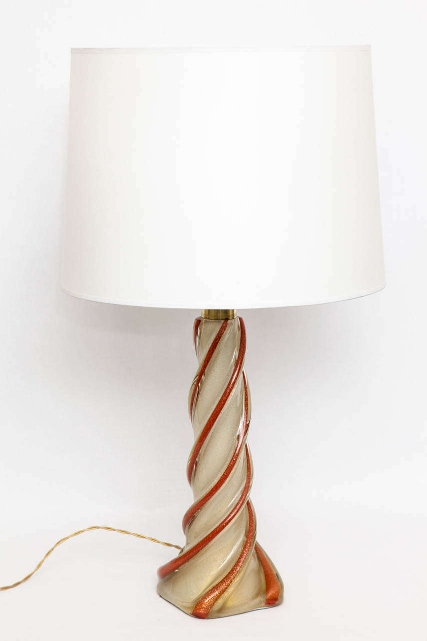  Seguso Table Lamp Mid Century Modern Murano Art Glass Italy 1950's
New sockets and rewired
Shade not included
