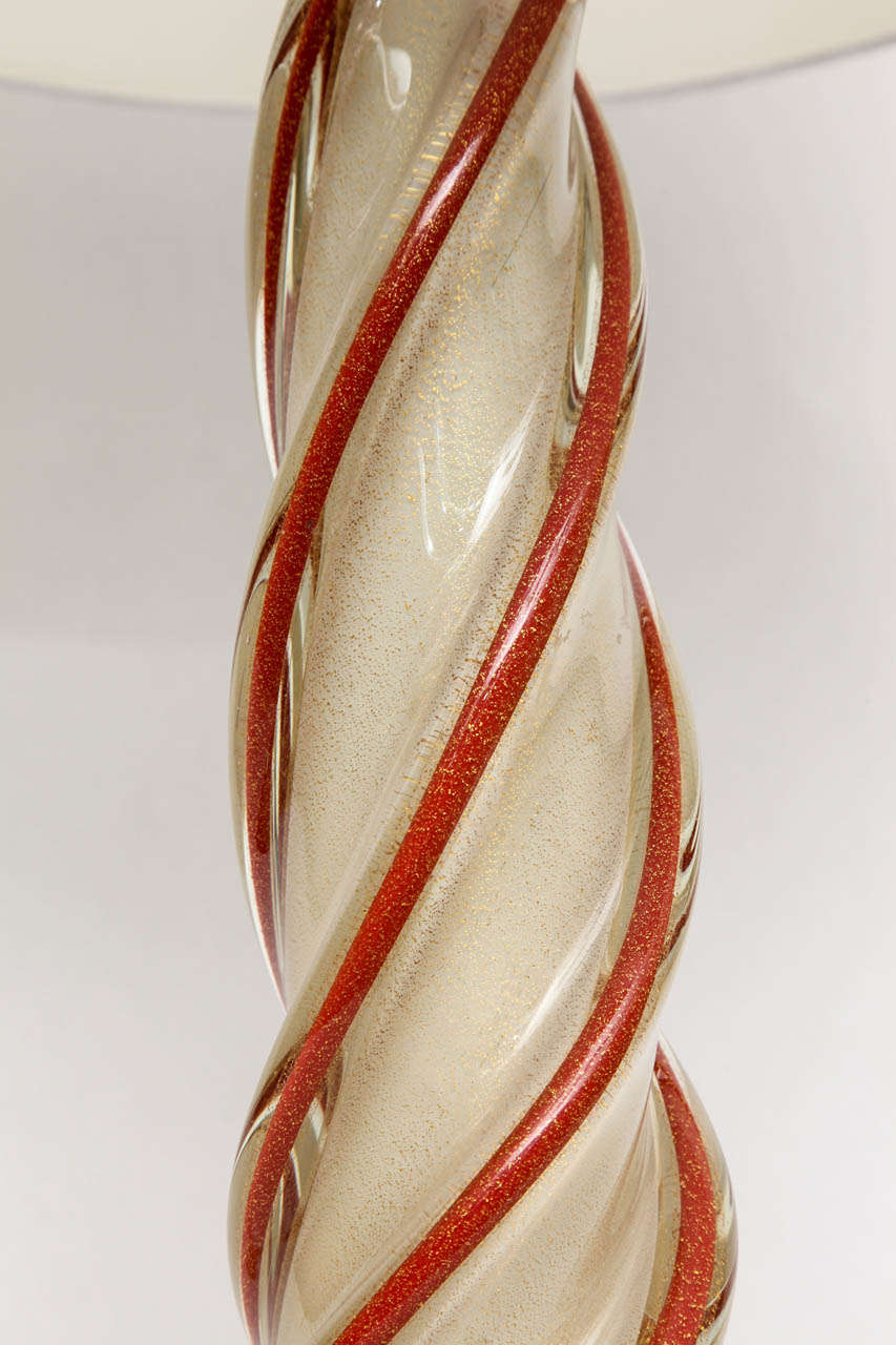  Seguso Table Lamp Mid Century Modern Murano Art Glass Italy 1950's For Sale 1