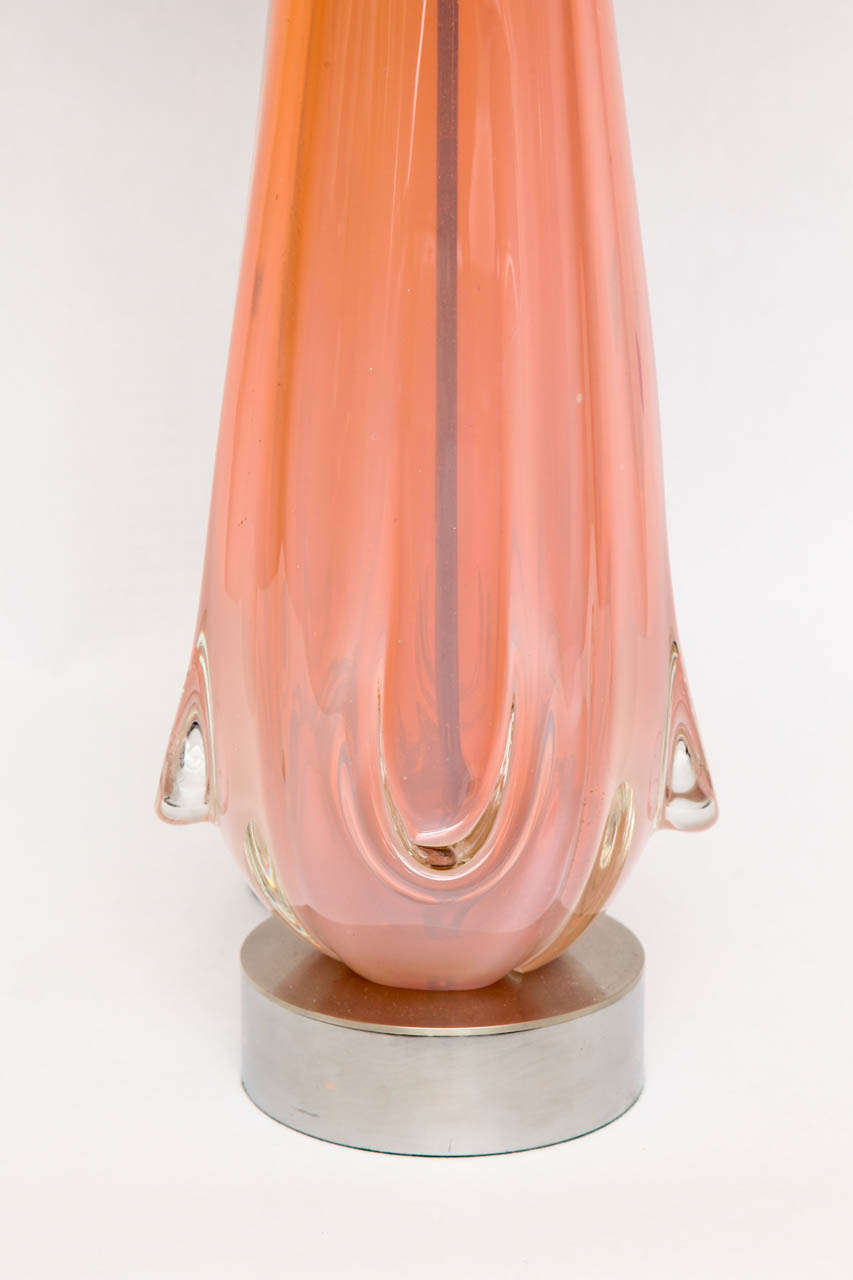 Italian Seguso 1950s Sculptural Murano Glass Lamp