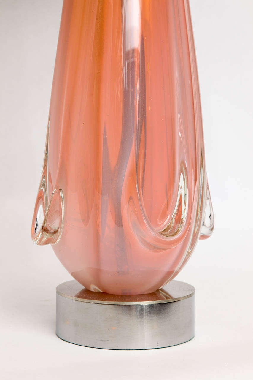 Seguso 1950s Sculptural Murano Glass Lamp In Excellent Condition In New York, NY