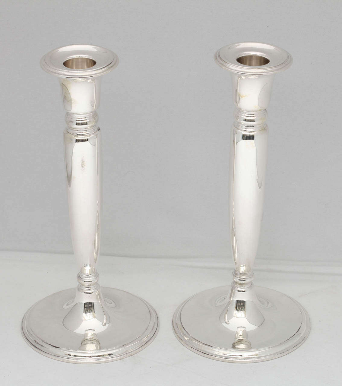 Pair of Tall Tiffany Sterling Silver Candlesticks at 1stDibs sterling