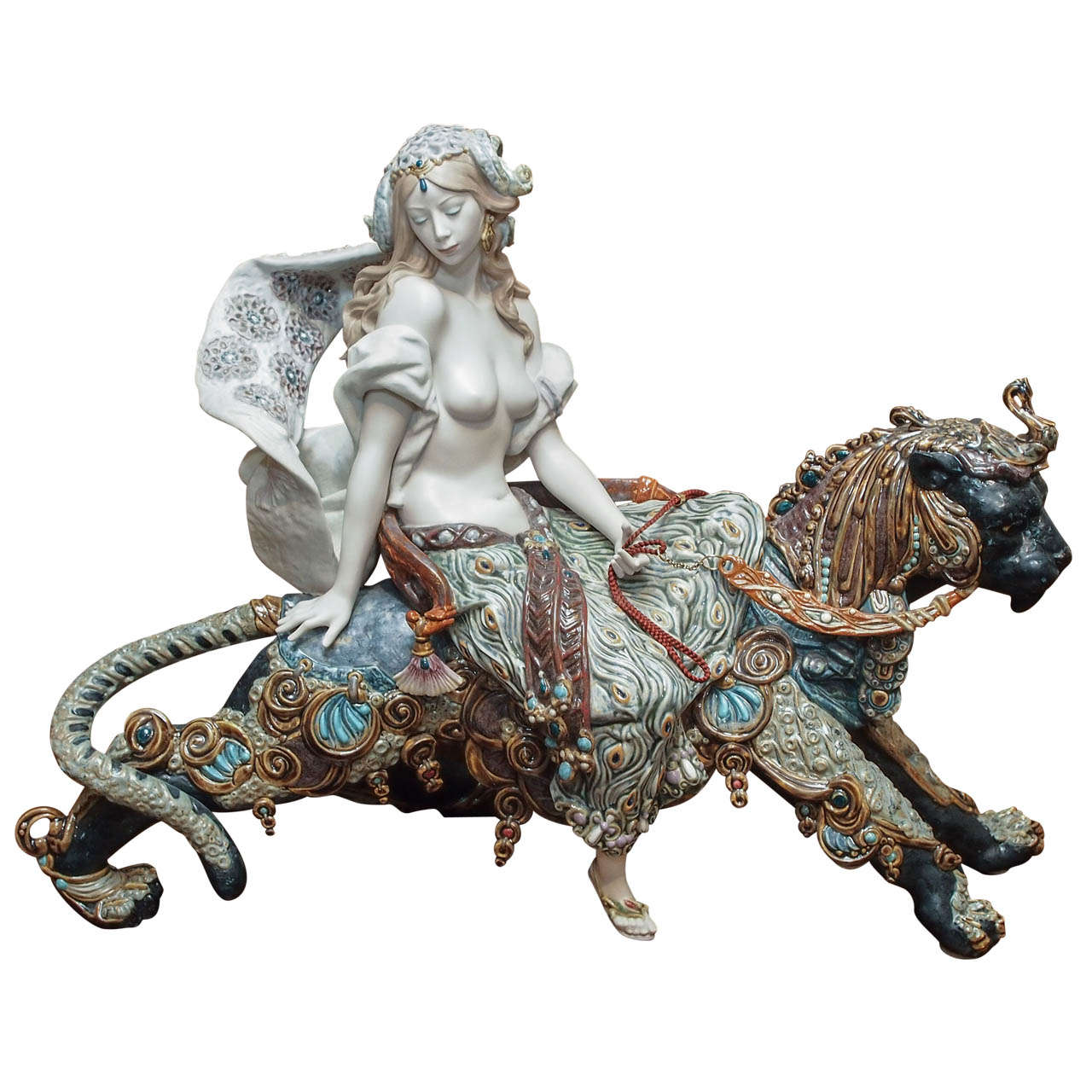 High Porcelain, "Bacchante on a Phanter" by Lladro For Sale