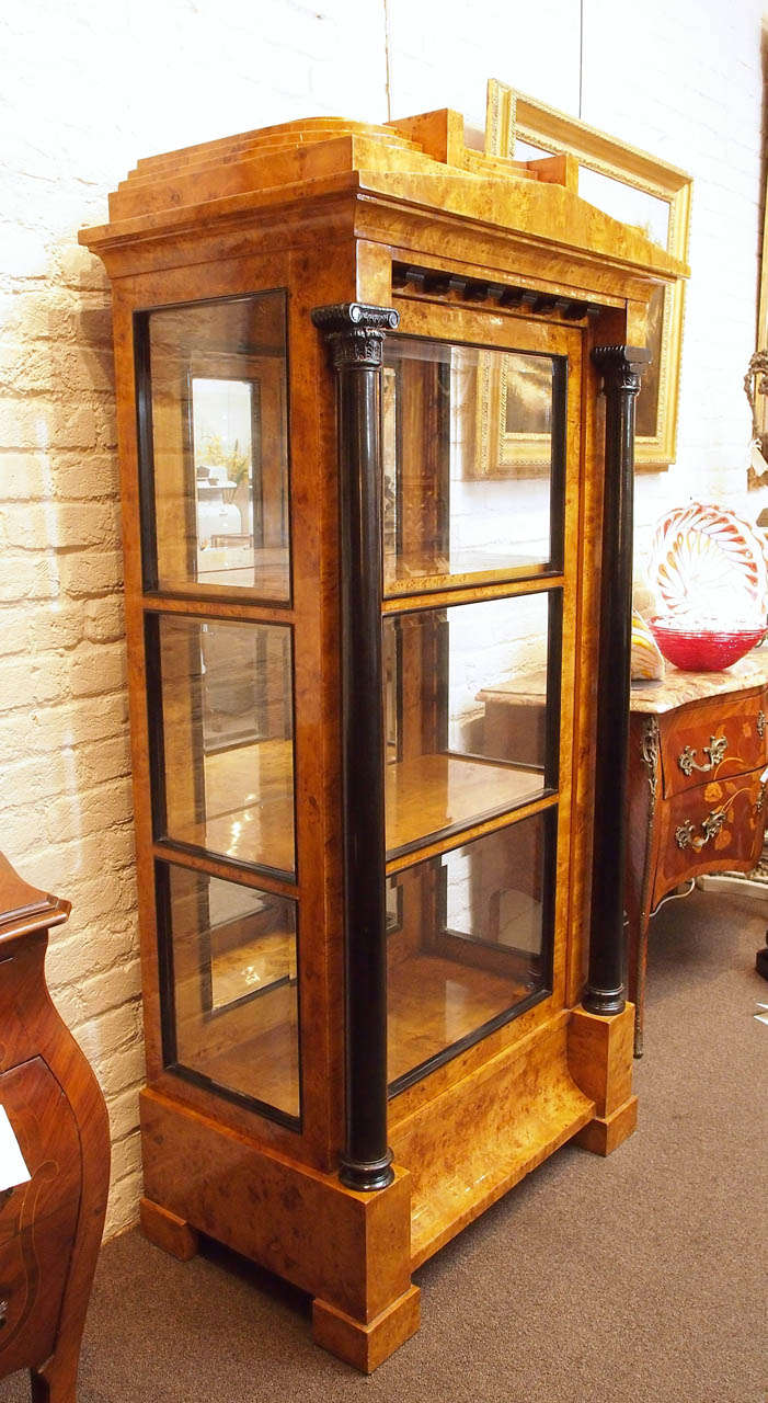 Biedermeier Style Burlwood Display Cabinet 4