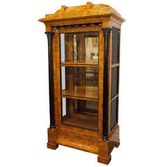 Biedermeier Style Burlwood Display Cabinet