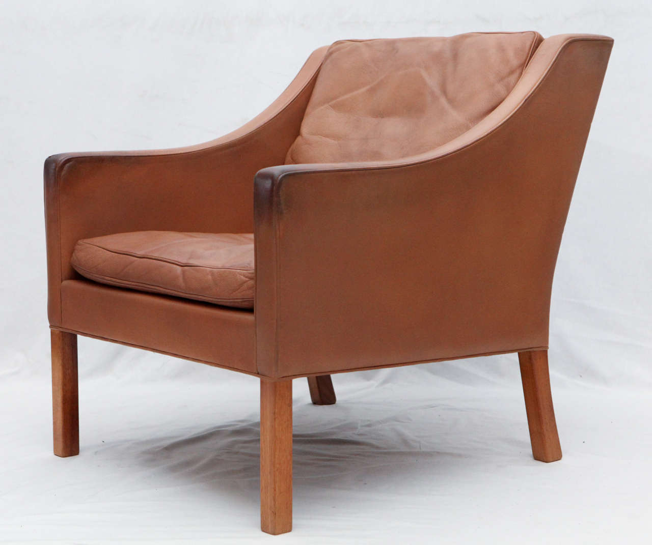 Danish Borge Mogensen Leather Lounge Chair