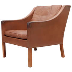 Vintage Borge Mogensen Leather Lounge Chair