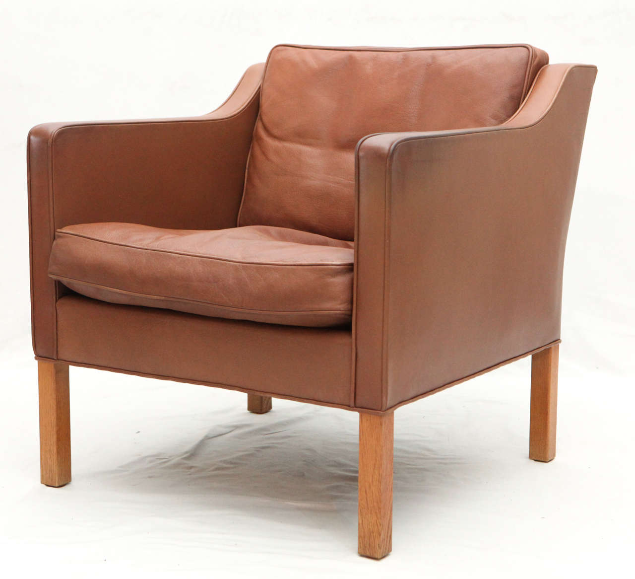 Scandinavian Modern Borge Mogensen Leather Lounge Chair