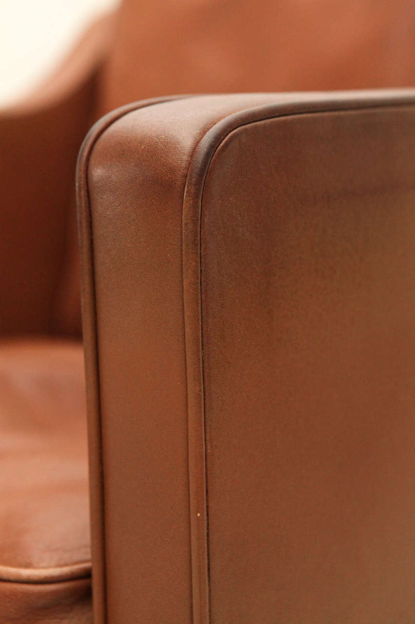 Danish Borge Mogensen Leather Lounge Chair
