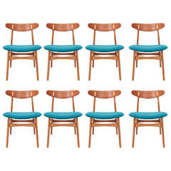 Ensemble de 8 chaises de salle à manger Hans Wegner CH-30