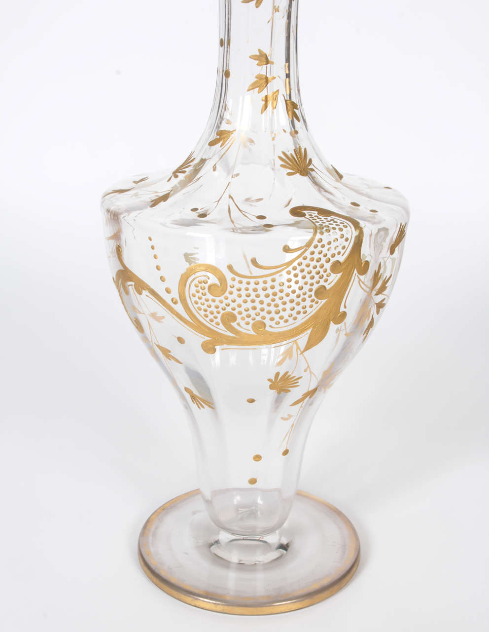 19th Century Moser Tall Ruffle-Top Vase In Excellent Condition In New York, NY