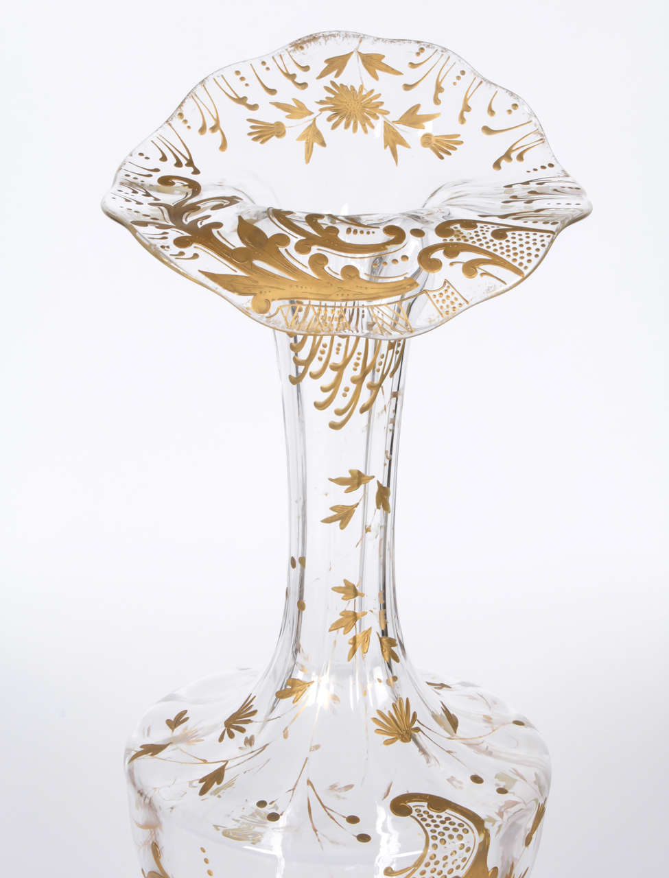 19th Century Moser Tall Ruffle-Top Vase 1