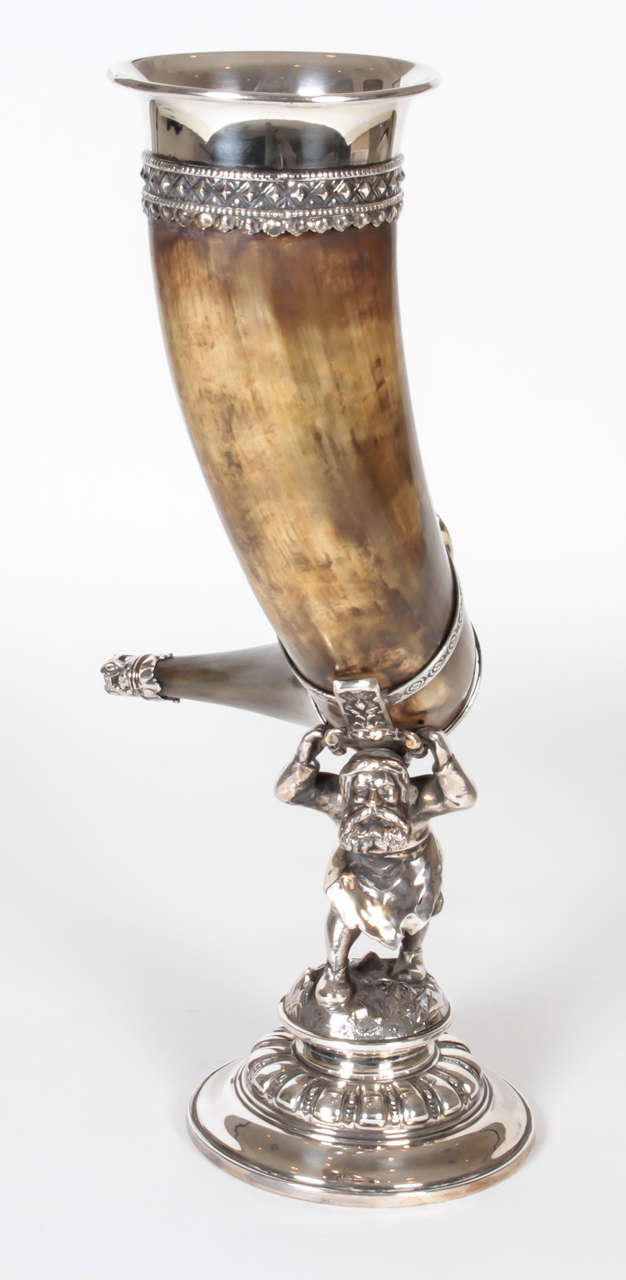 Antique English Horn Trophy In Excellent Condition In New York, NY