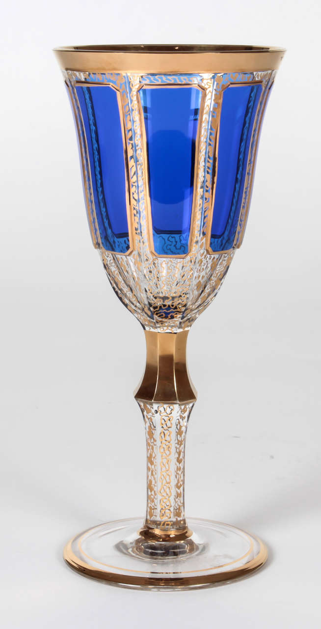 12 Moser Cabochon-Style Goblets In Excellent Condition In New York, NY
