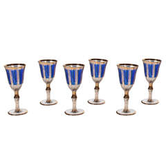 Vintage 12 Moser Cabochon-Style Goblets