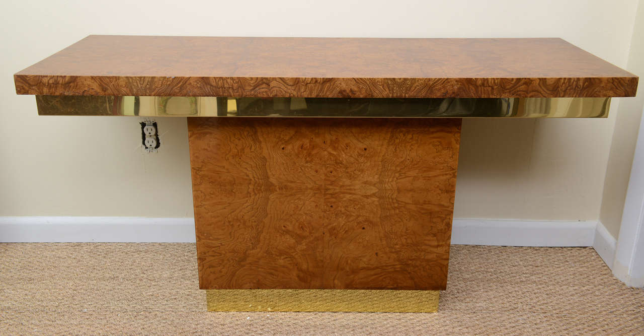 Burl Wood Console Table