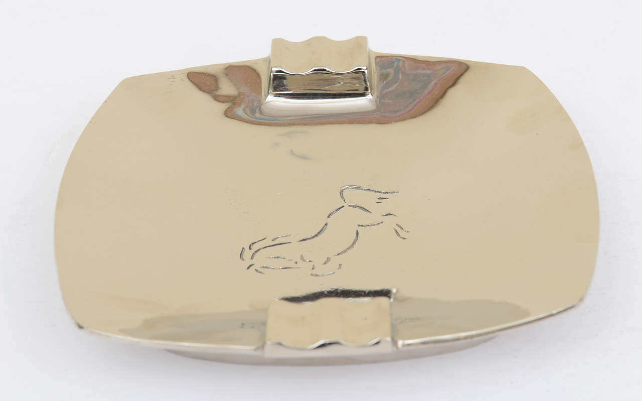 Mid-20th Century Wah Ming Chang, Horse Ashtray, Bronze Originals California Nickel-Plated