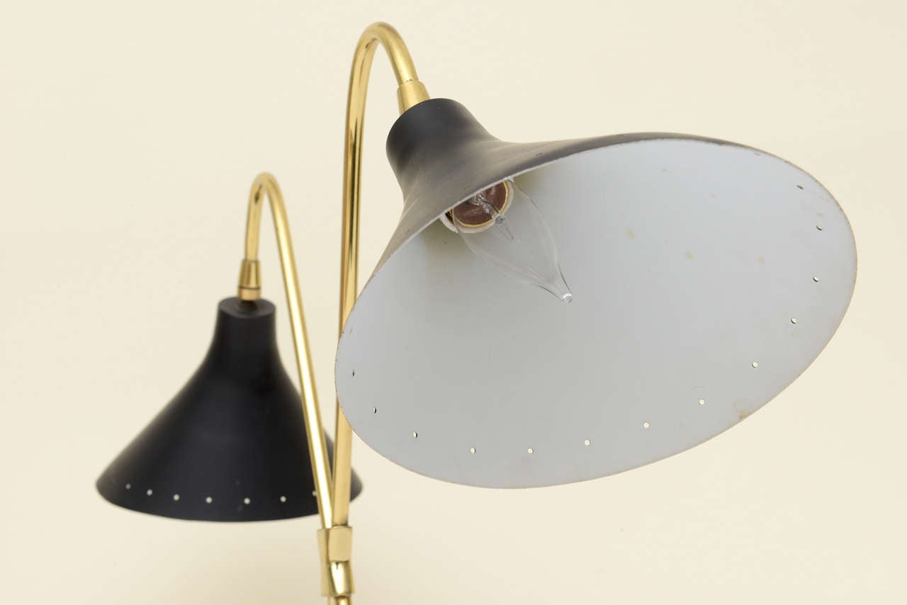 Mid-Century Modern Double Black Shade Laurel Lamp 2