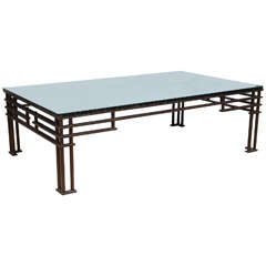 French Modern Iron and Mirrored Glass "Atilla" Low Table, Jean-Michel Wilmotte 8